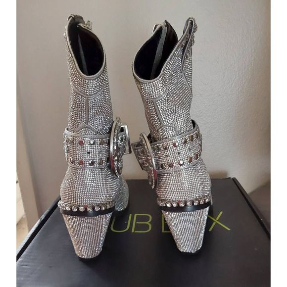 Dolls Kill Shoes Bnibdolls Kill Club Exx Silver Rhinestone Icy